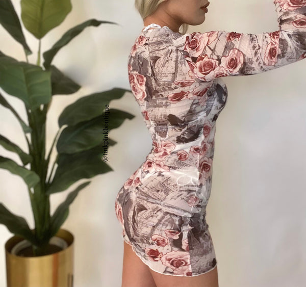 Mesh Rosas Mini Dress