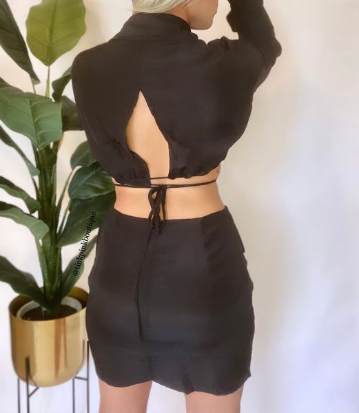 Classy Chick Mini Skirt Set Black