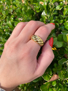 Gold Croissant Adjustable Ring