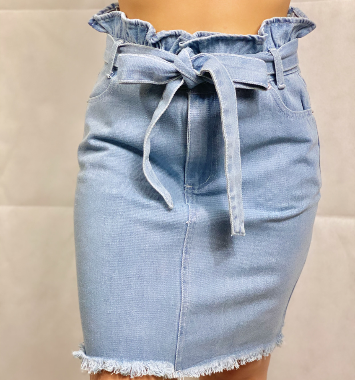 Denim Cruched Skirt