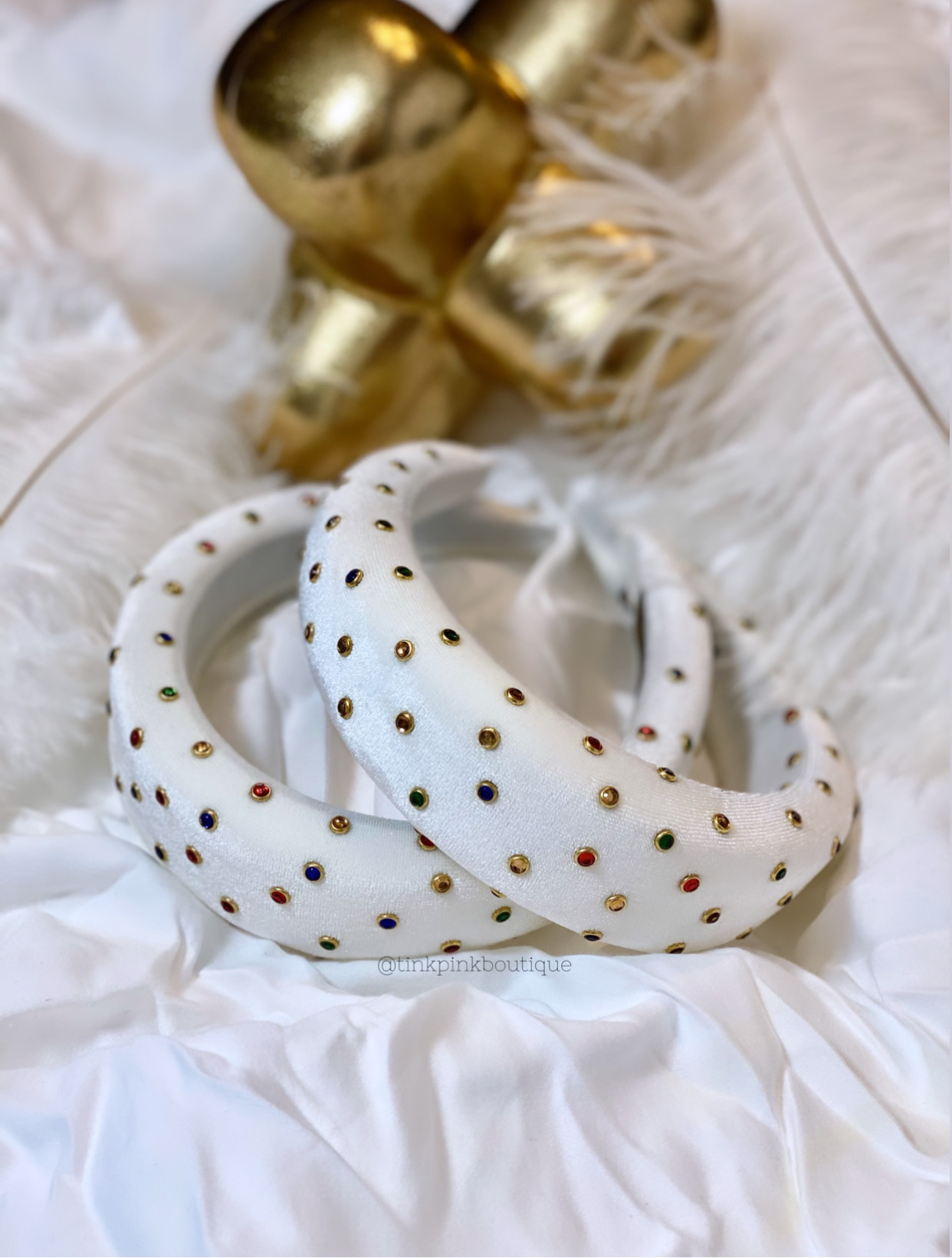 White Colorful Diamond Headbands