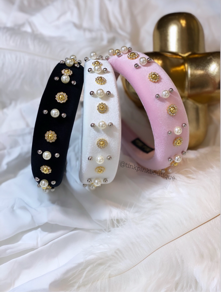 Classy Velvet Pearl Headbands