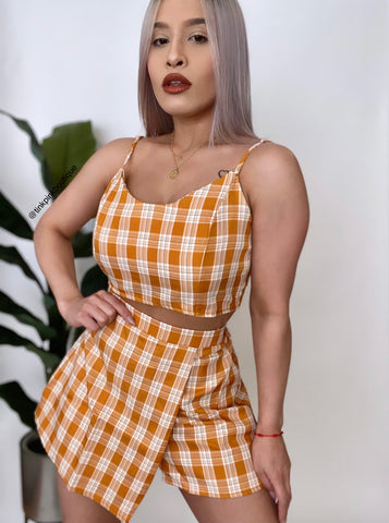 Sweetheart Naranja Skort Set