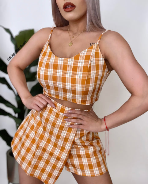 Sweetheart Naranja Skort Set