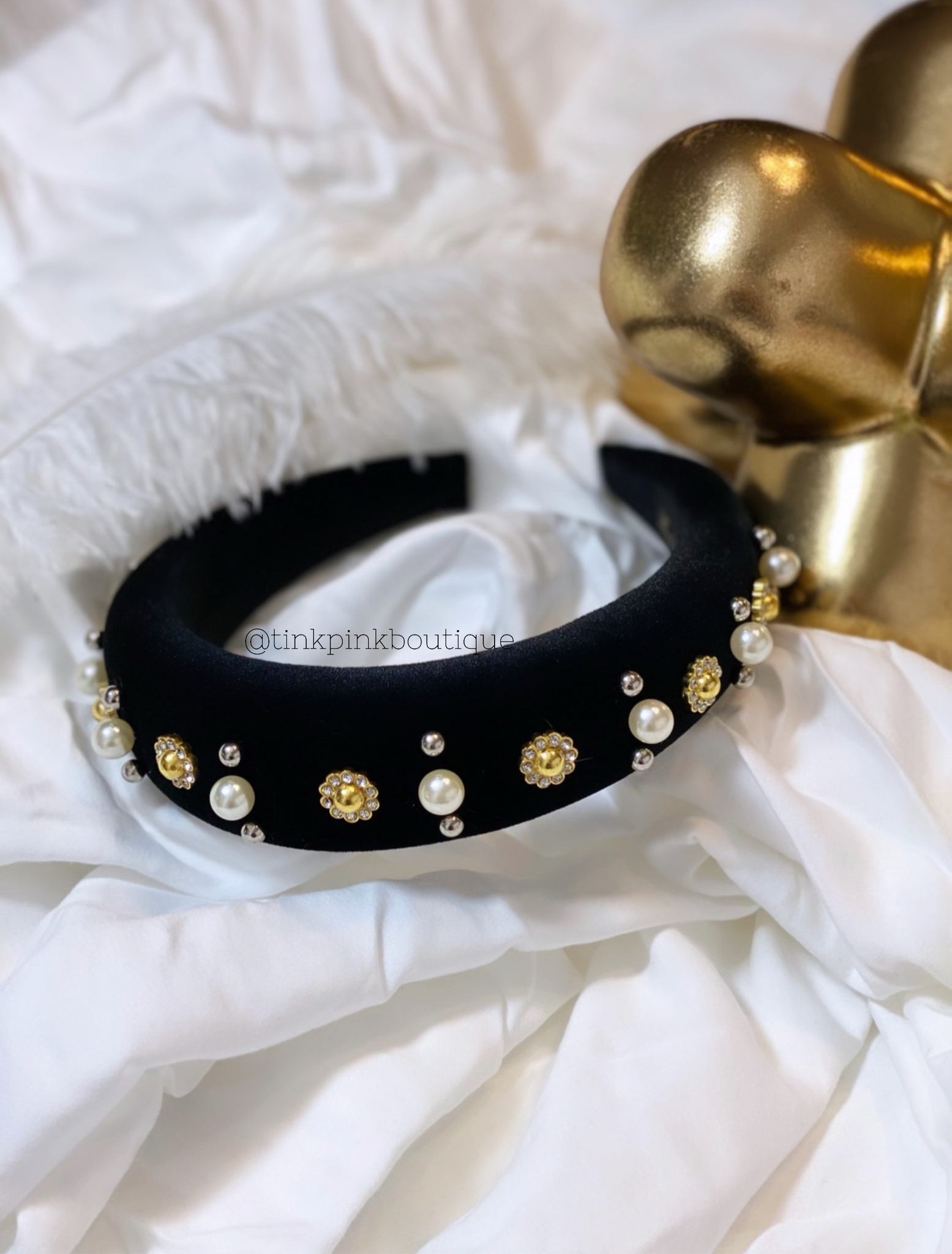 Classy Velvet Pearl Headbands