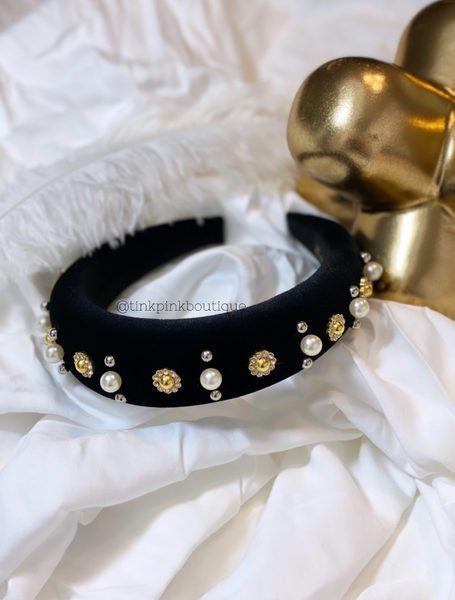 Classy Velvet Pearl Headbands